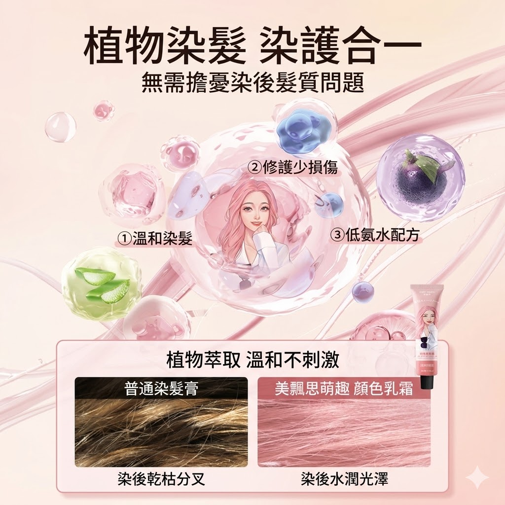 亞麻灰棕色 植物染髮劑 溫和不刺激 上色均勻 植物染膏 送全套染髮工具包+固色滋潤髮膜