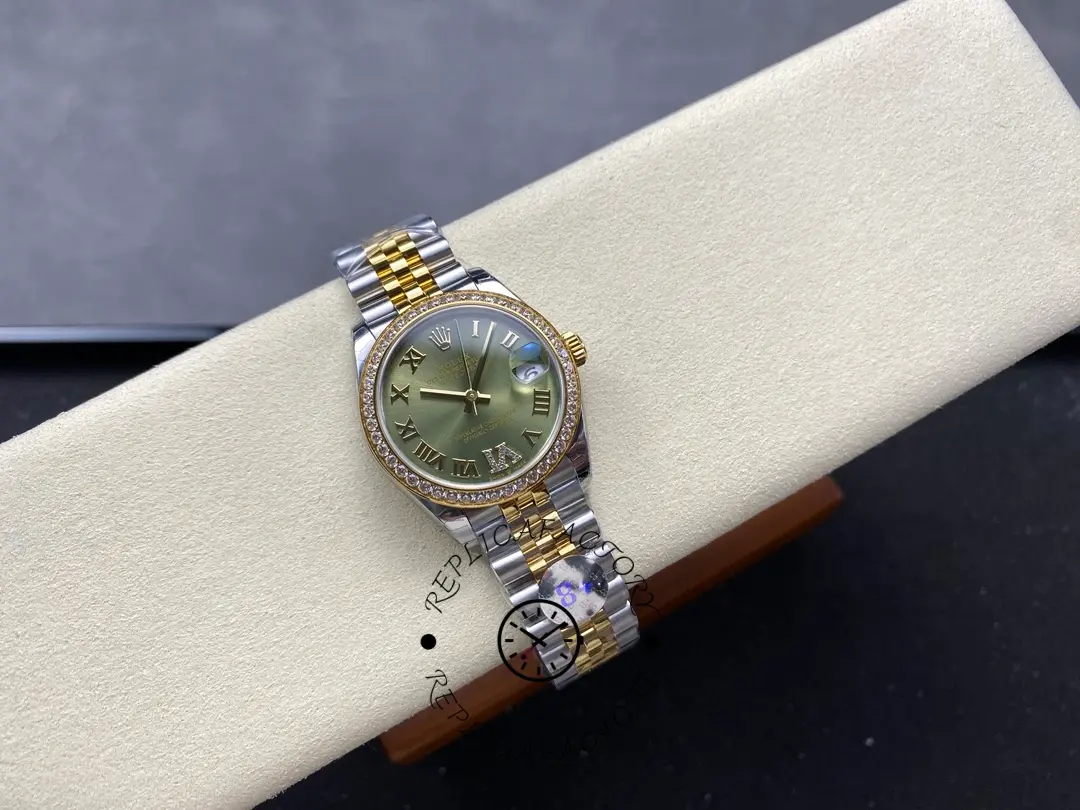 Rolex Datejust 31mm Stainless Steel and Yellow Gold 278383RBR 0016 Green VI Roman Jubilee
