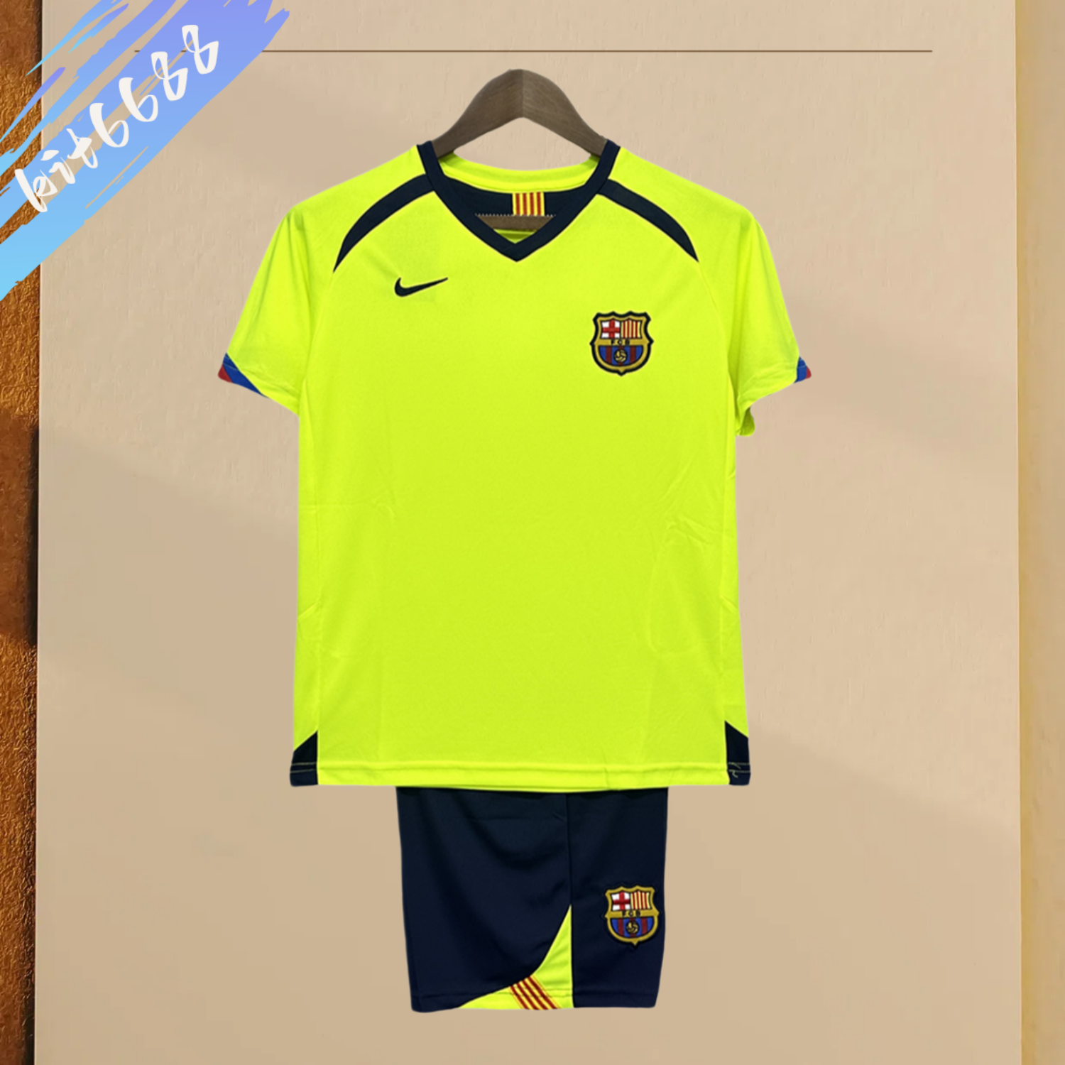 2005/2006 Barcelona Retro Away Kids Kit(Kids Kit)