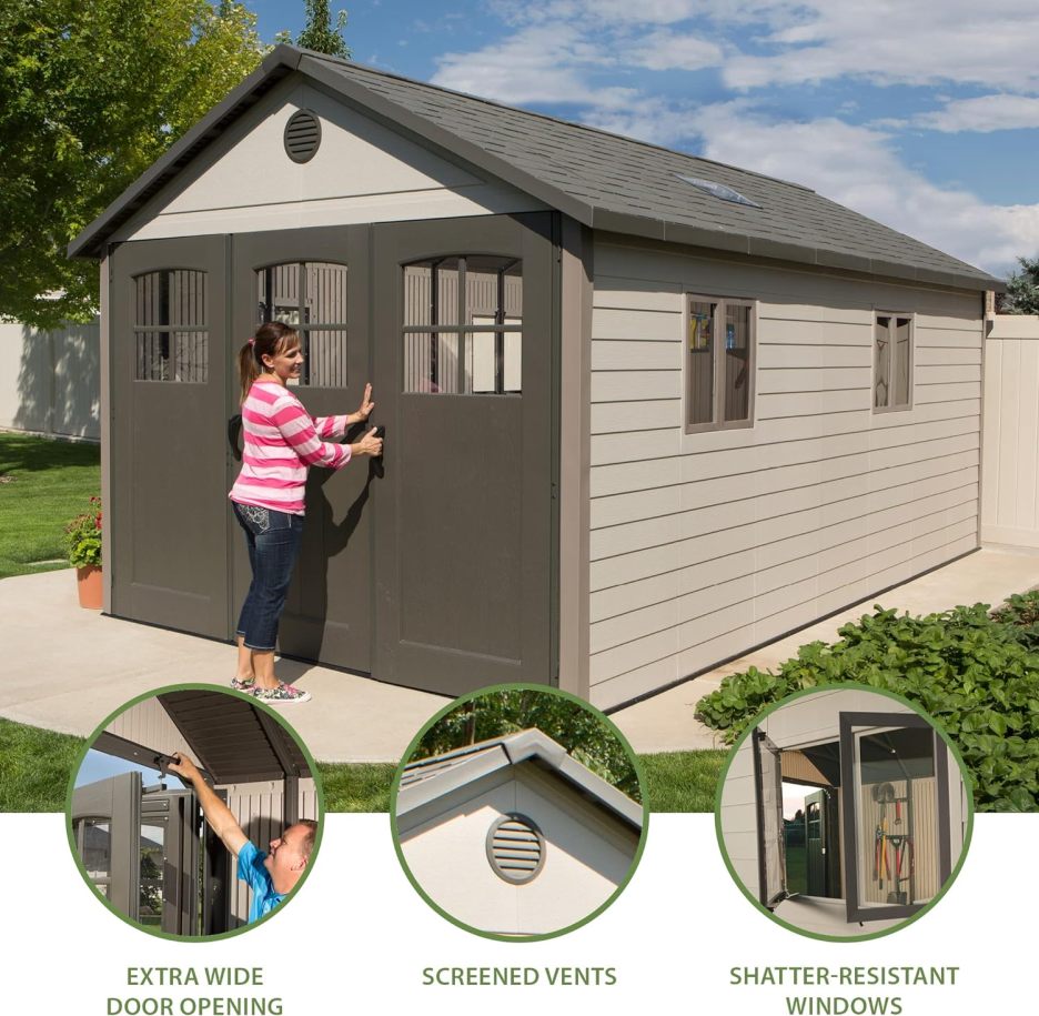 Lifespan 11 x 18.5 feet. Outdoor Storage Shed. 11 x 18.5. Desert Sand