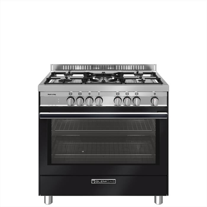GLEM GAS - Cucina a gas ST965MBK Classe A+-Nero Carbone