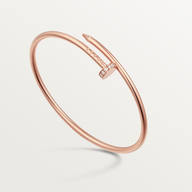 Juste un Clou bracelet, small model, diamonds Rose gold 2.5 mm