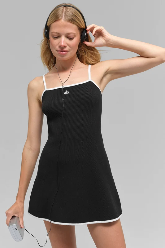 Ribbed Sweater Knit Highline Dress