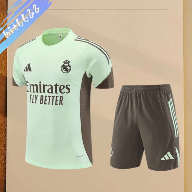 25/26 Real Madrid light green Short Sleeve Training Wear ( Adult kit Kids )