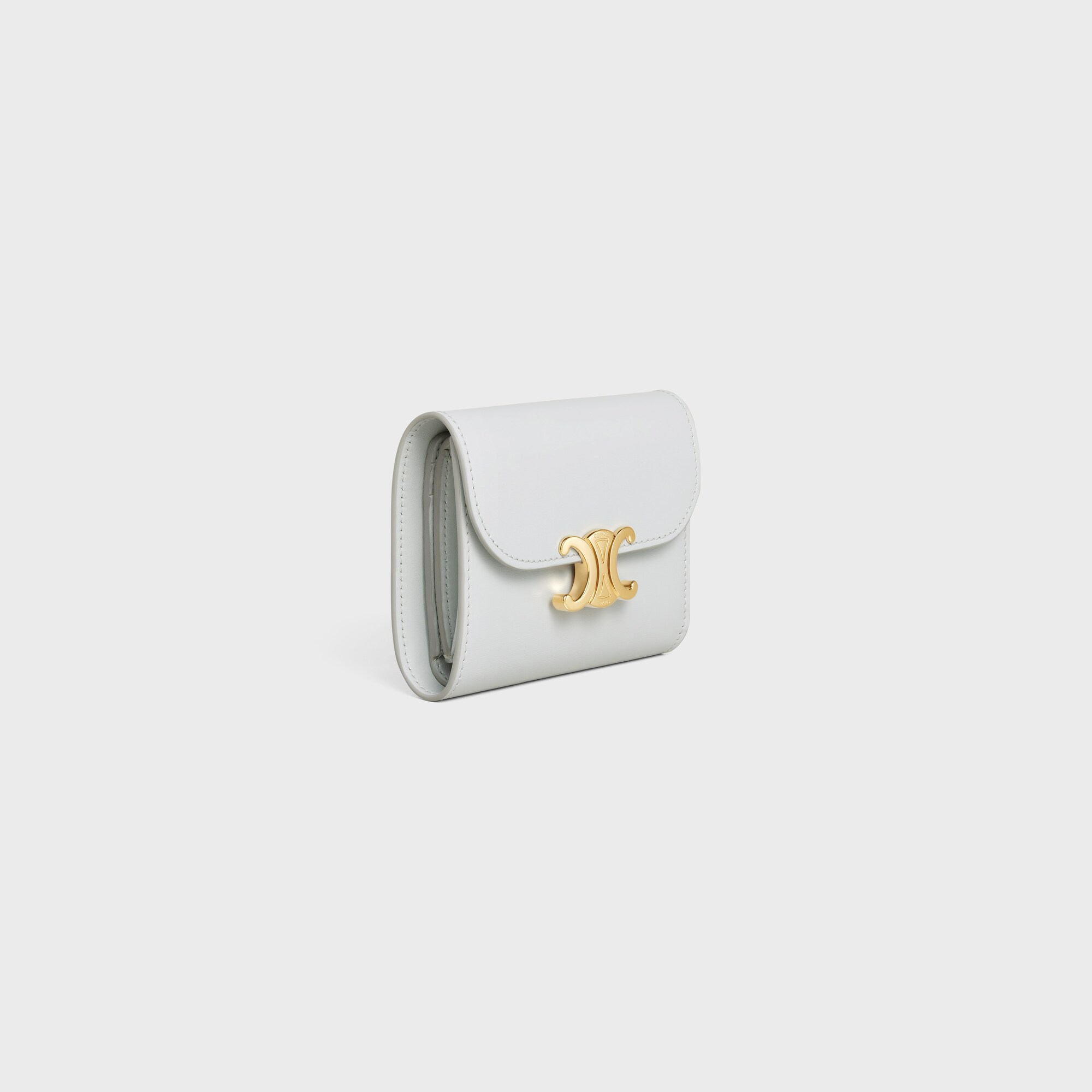 Small Flap Wallet TRIOMPHE in Shiny calfskin DETAILS