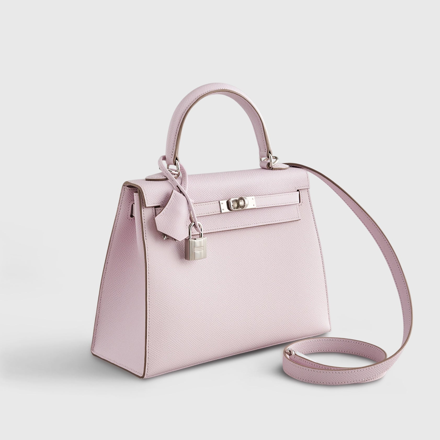 Hermès Kelly 25 Epsom Mauve Pale Palladium Hardware