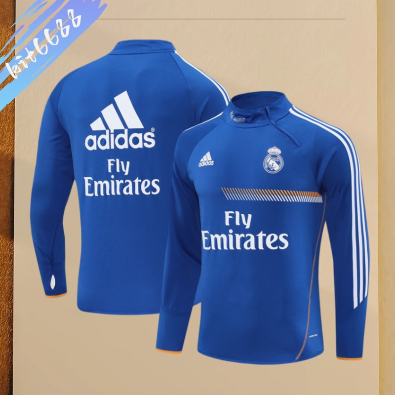 13/14 Real Madrid Retro Training Uniform Long- Sleeve Football Shirt