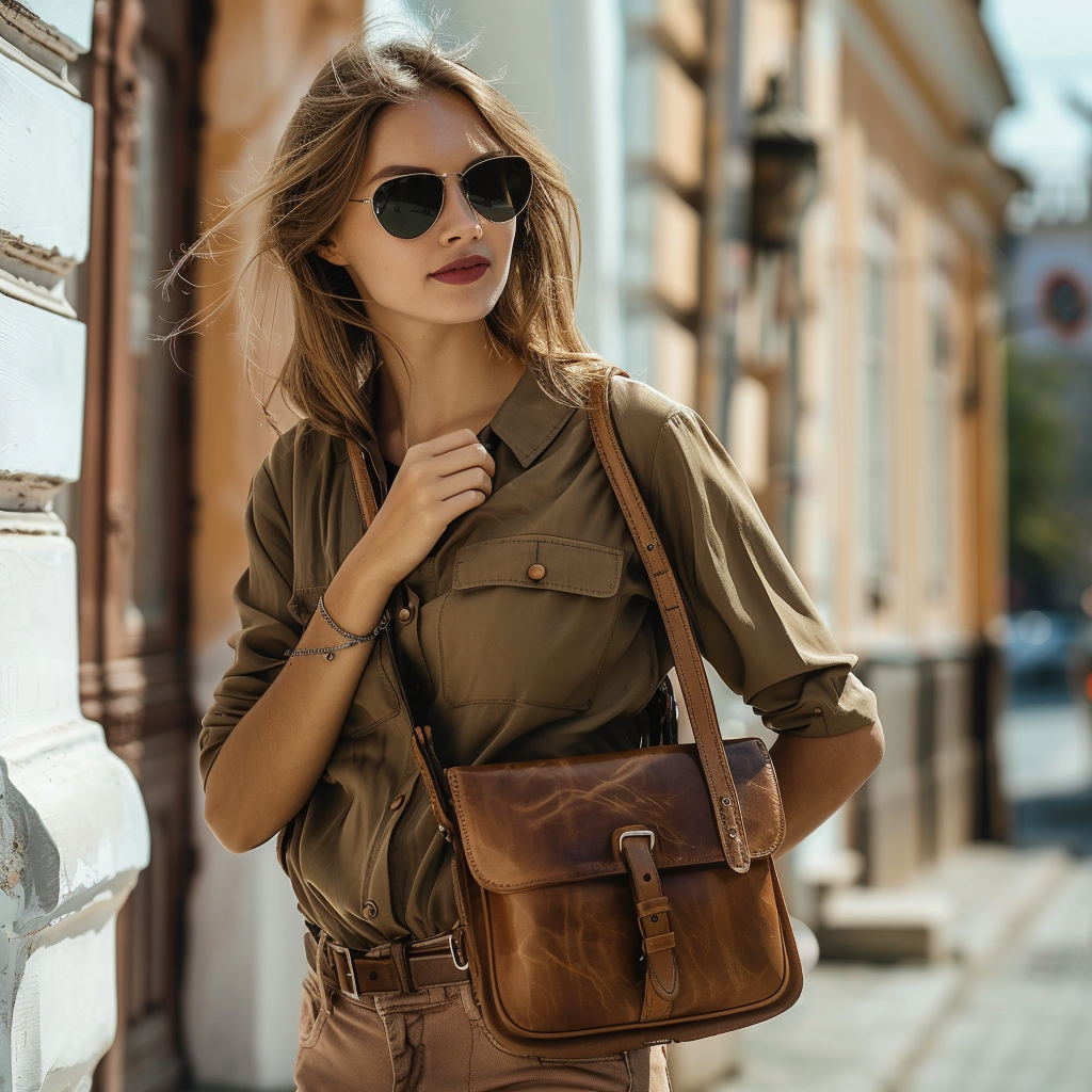 Vintage Leather Crossbody Satchel