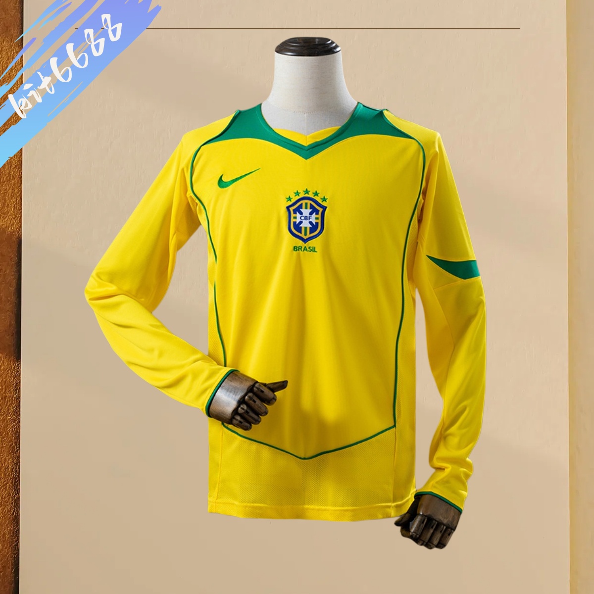 2004 Brazil home Long Sleeve Retro Football Shirt