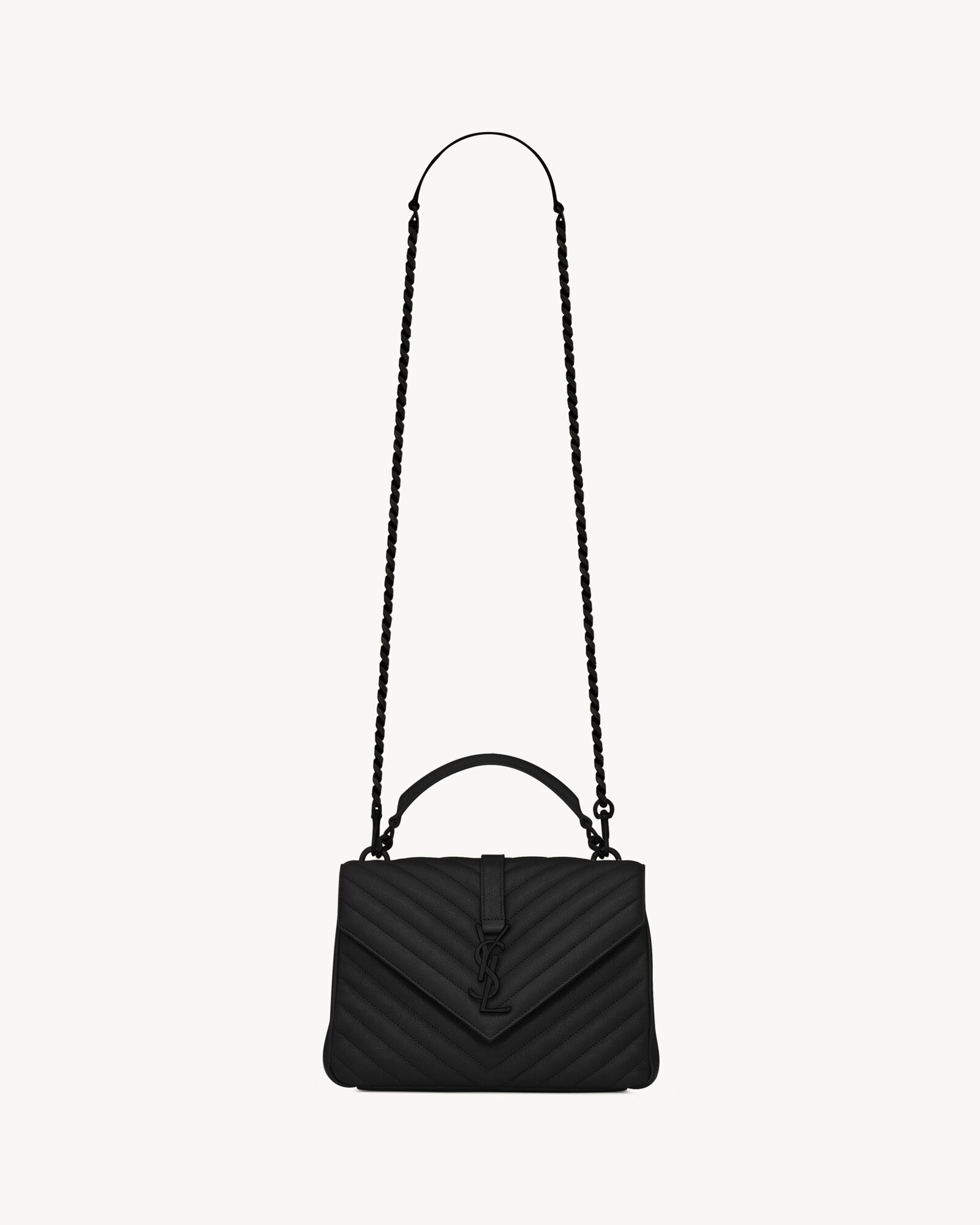 college medium in quilted leather BLACK