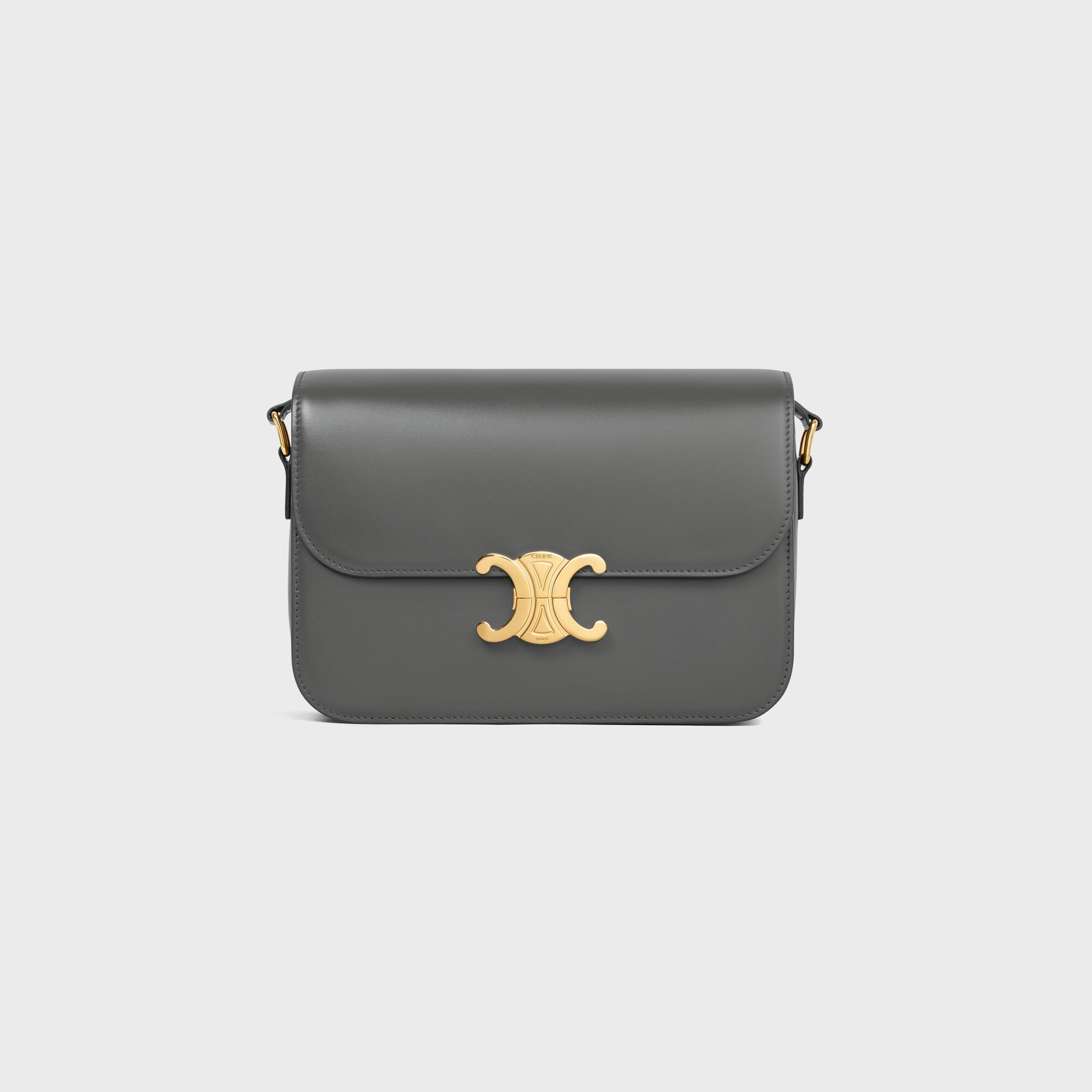 CLASSIQUE TRIOMPHE BAG in shiny calfskin ANTHRACITE