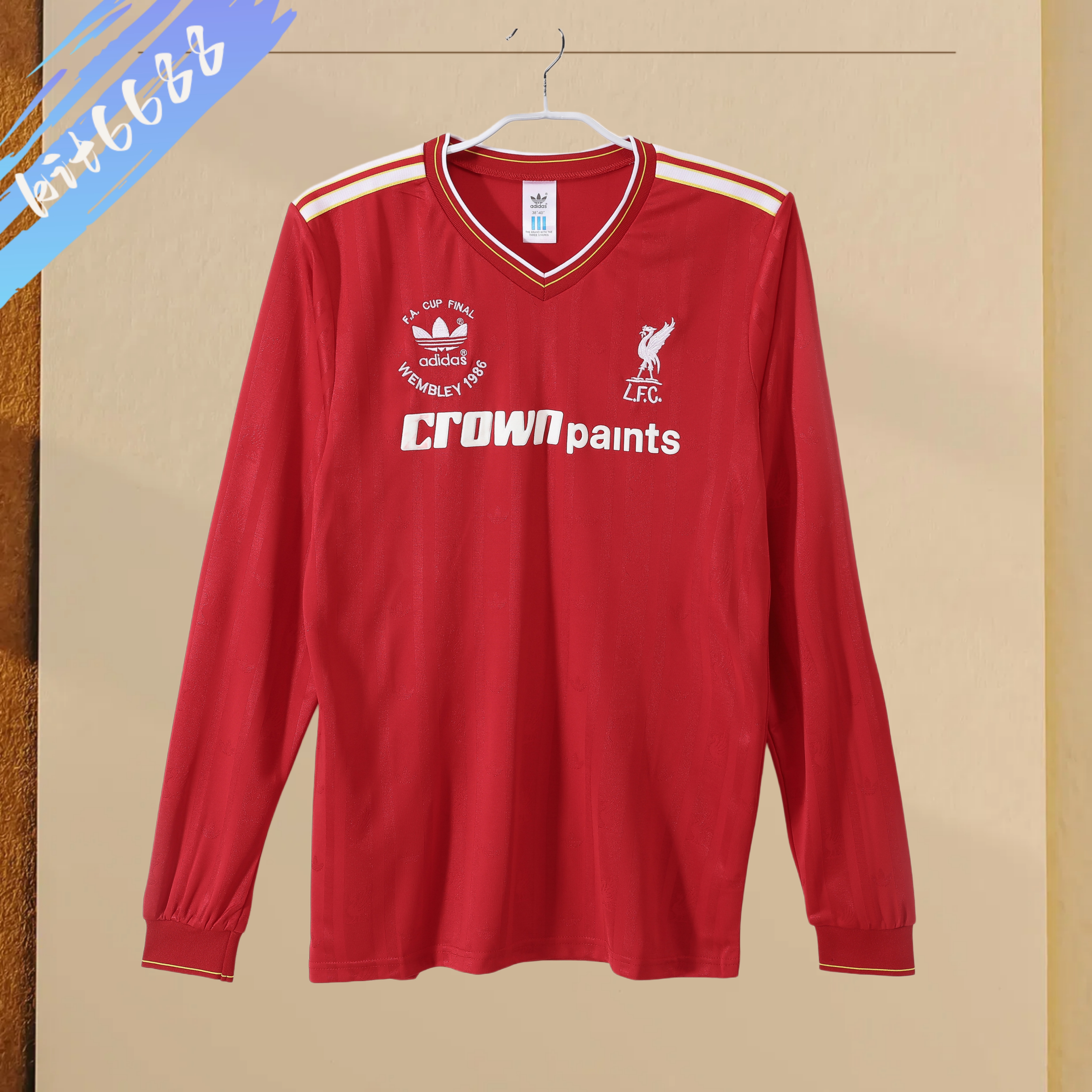 86/87 Liverpool Home Long Sleeve Retro Football Shirt