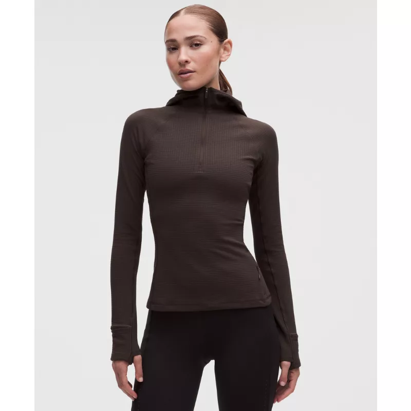 It's Rulu Hooded Half Zip Waffle