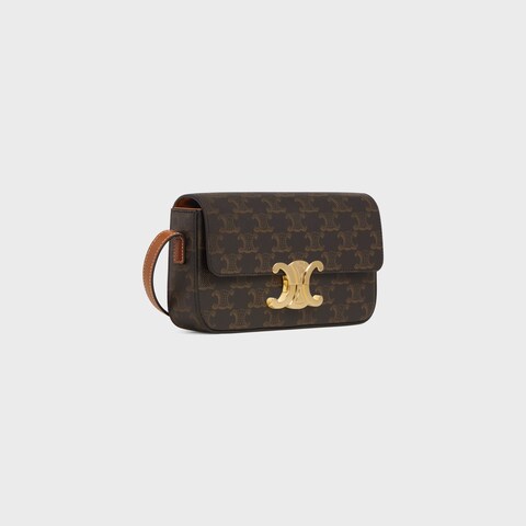 SHOULDER BAG CLAUDE IN Triomphe canvas and calfskin TAN