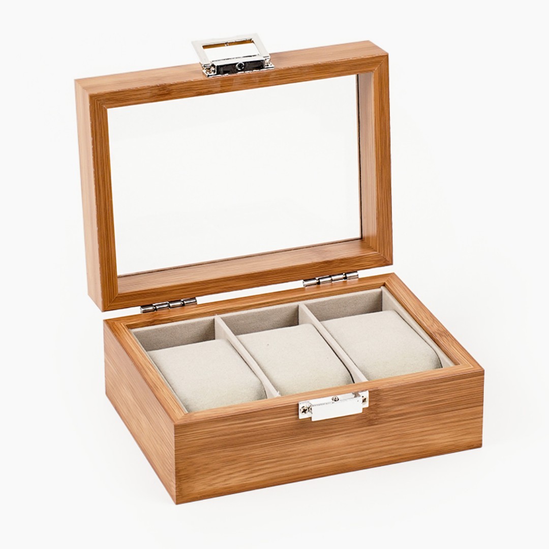1,2,3,6,10,12 Slot Watch Cases for Men Watch Box with Large Glass Lid Lockable Wood Watch Display Case Watch Organizer Giftable Elegant Watch Holder custom logo