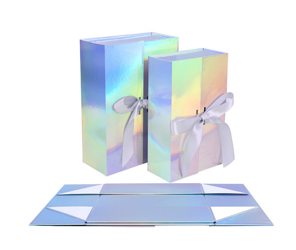 Collapsible Double Door Gift Boxes With Ribbon Bow, Luxury Empty Present Boxes Wholesale For Wedding & Souvenir Packaging