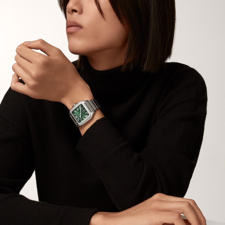 Santos de Cartier watch Large model Graduated green dial 39.8 mm