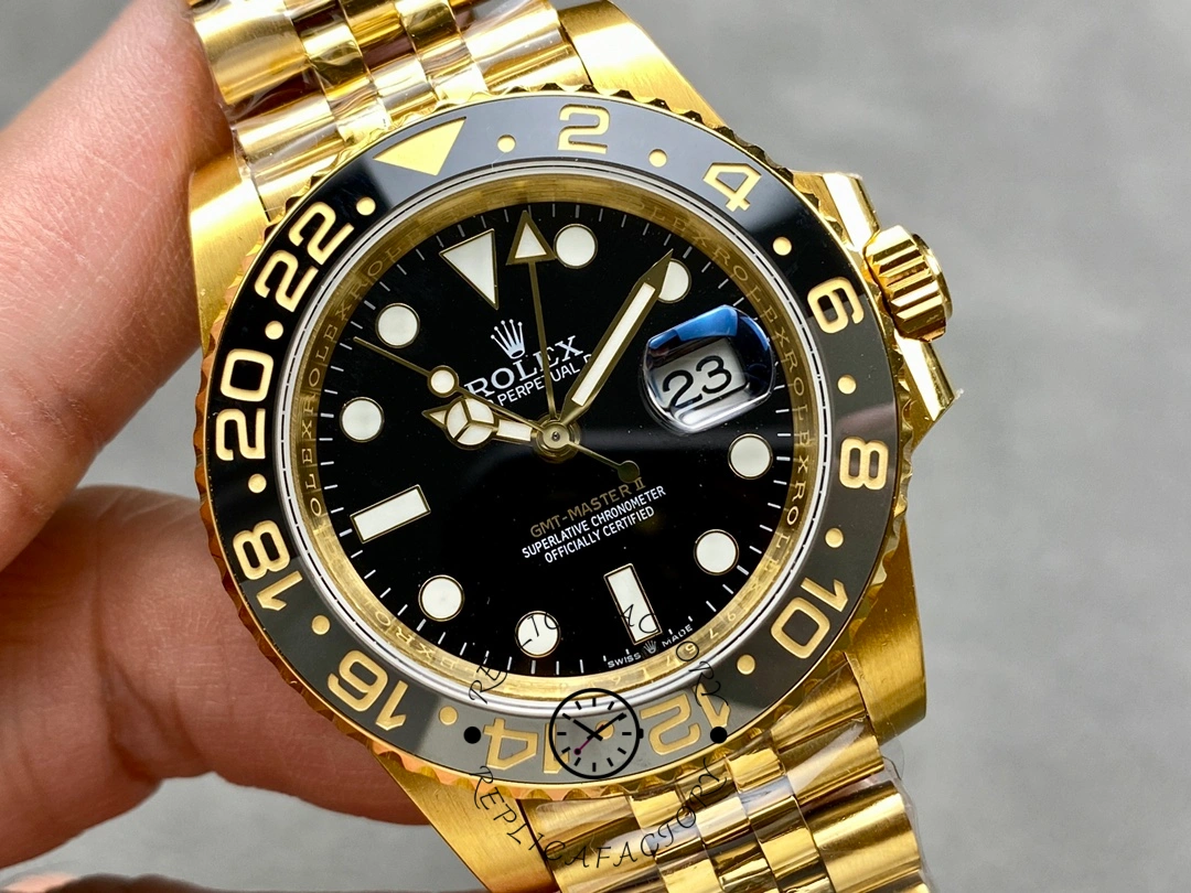 Rolex GMT Master II 40mm m126718grnr 0001 Oyster Bracelet Black Dial Mens Replica Watch