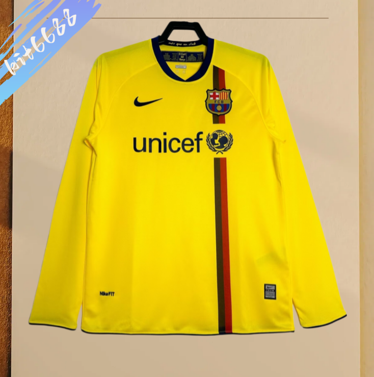 08/09 Barcelona  Away long sleeves Retro Football Shirt
