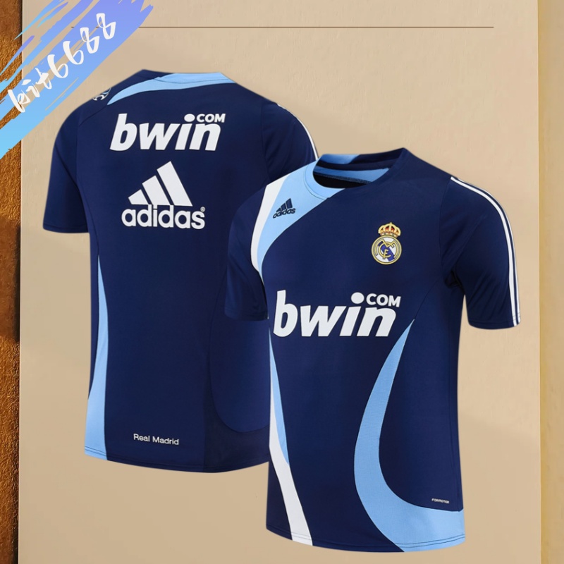 07/08 Real Madrid Retro Training Uniform short sleeves- Sleeve Football Shirt