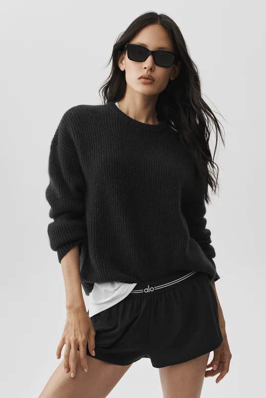 Wool Cashmere Ribbed Noble Crewneck Sweater