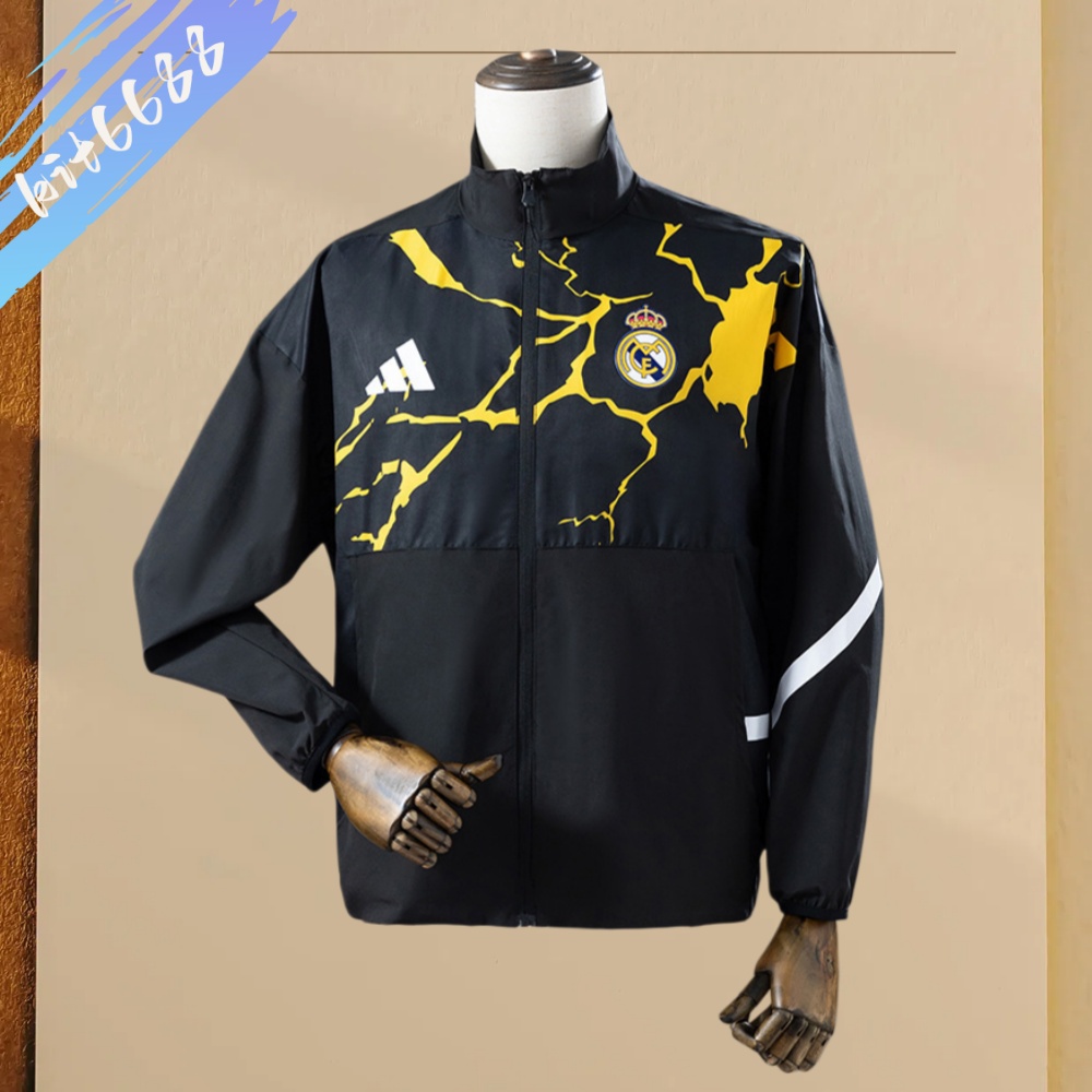 2025/2026 Real Madrid trench coat windbreaker( Black )