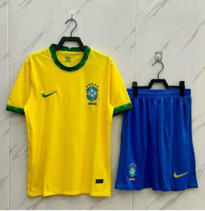 Retro 20 21 European Cup Brazil Short Sleeve Set
