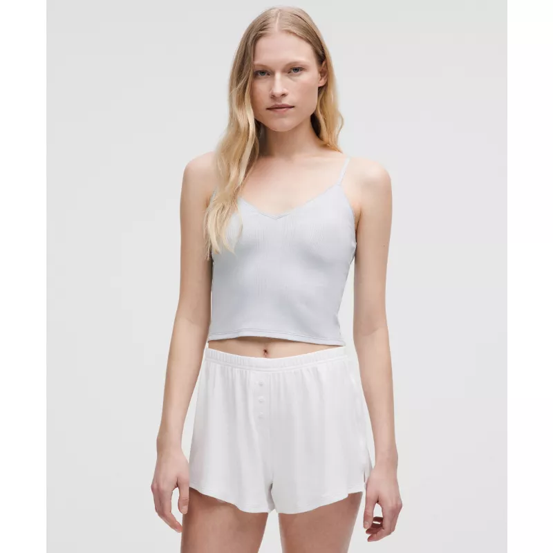 Cotton Pointelle Cropped Cami Tank Top
