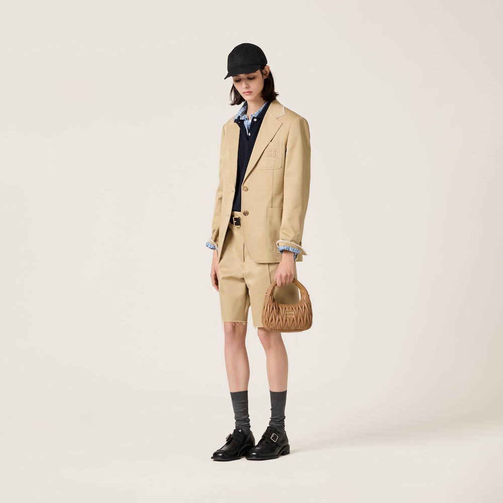 Wander matelassé nappa leather hobo bag Caramel