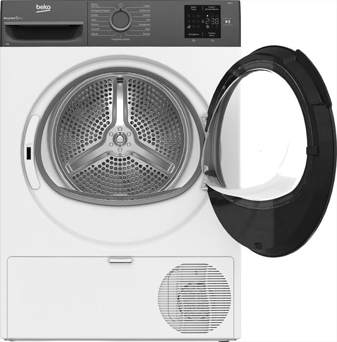 BEKO - Asciugatrice BMTEU93EA 9 Kg Classe D-Grigio, Bianco