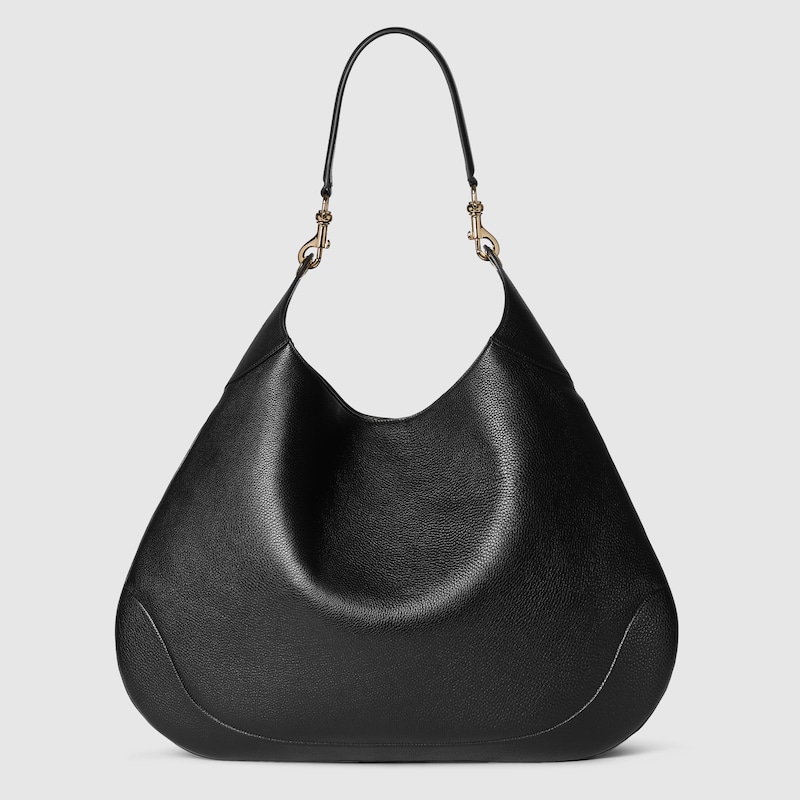 Gucci B maxi shoulder bag Black soft grainy leather