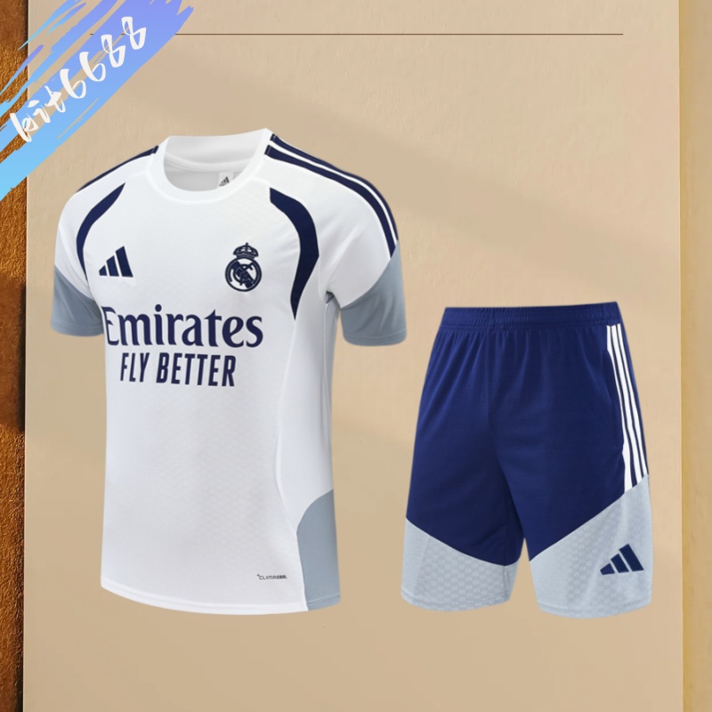 26/27 Real Madrid white Short Sleeve Training Wear ( Adult kit Kids )