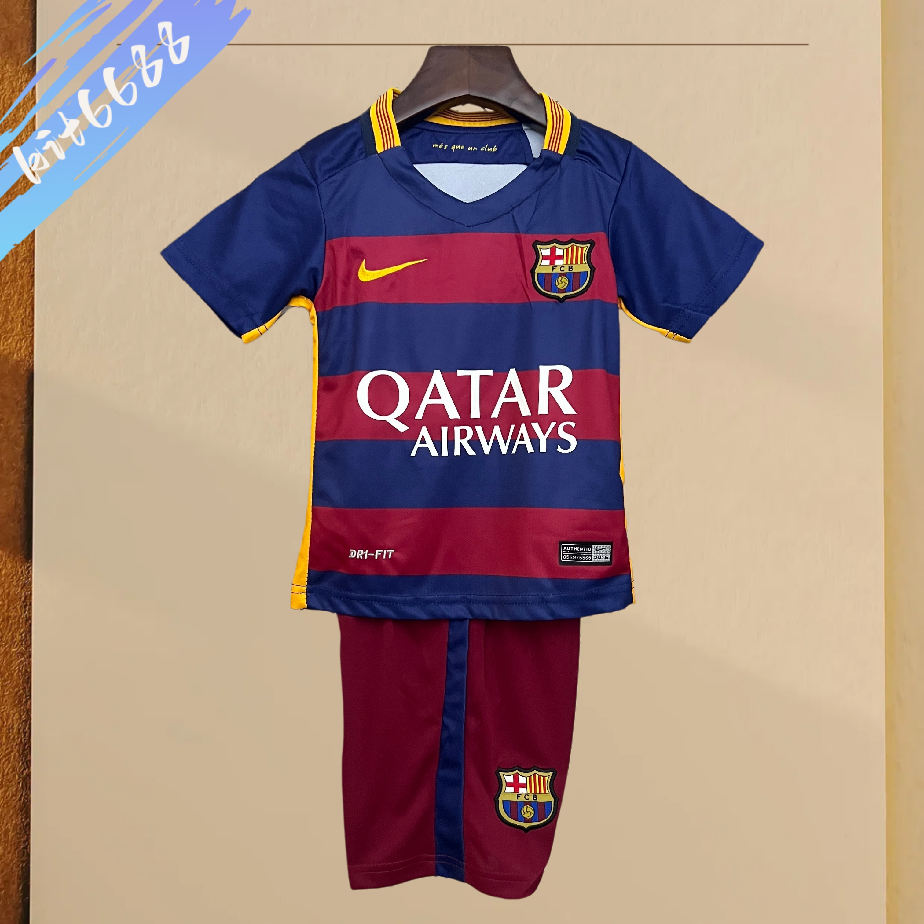 2015/2016 Barcelona home Retro Kids Kit(Kids Kit)