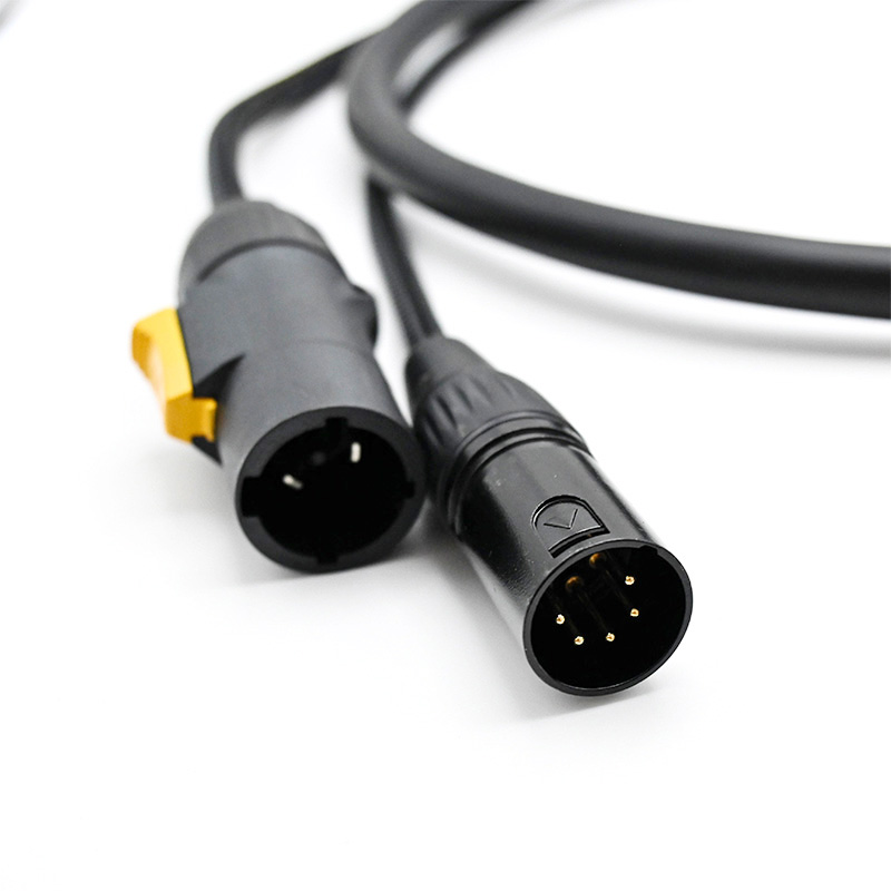 10m Truecon 5 Pin XLR DMX Combo Cable TR318-10-BLK