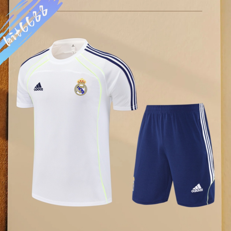 25/26 Real Madrid white Short Sleeve Training Wear ( Adult kit Kids )