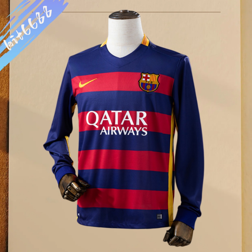 15/16 Barcelona  home long sleeves Retro Football Shirt