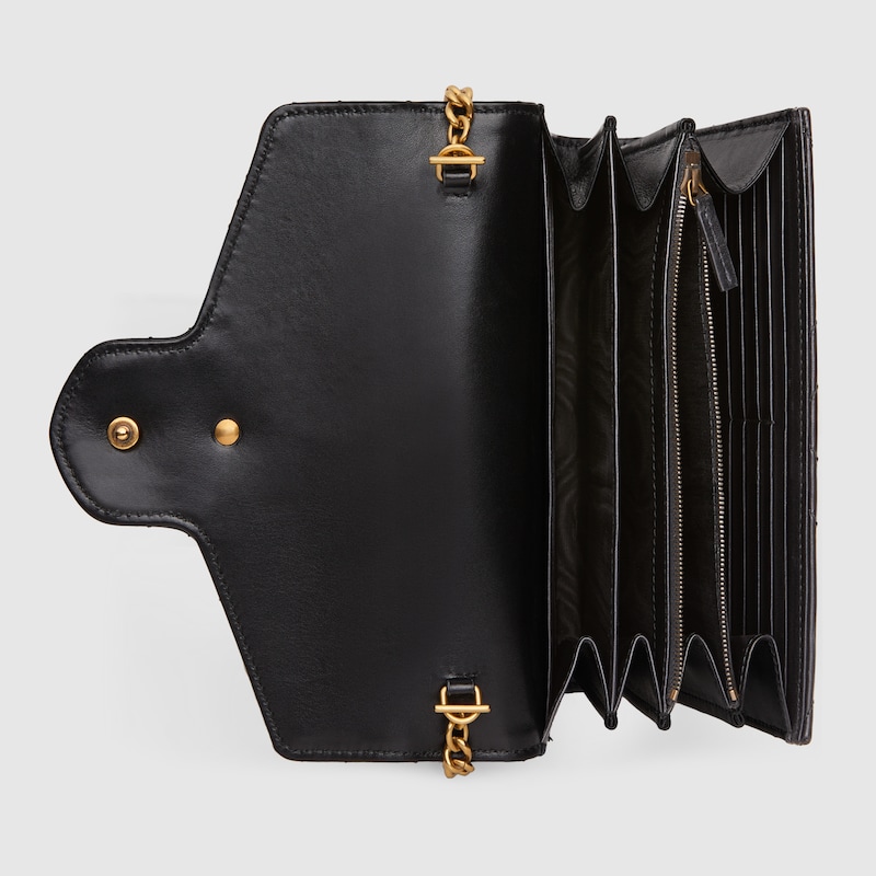 GG Marmont wallet on chain Black