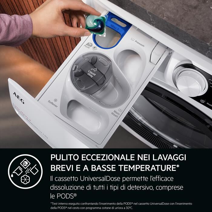 AEG - Lavatrice LR7HEU94BY 9 Kg Classe A-Bianco/oblò nero