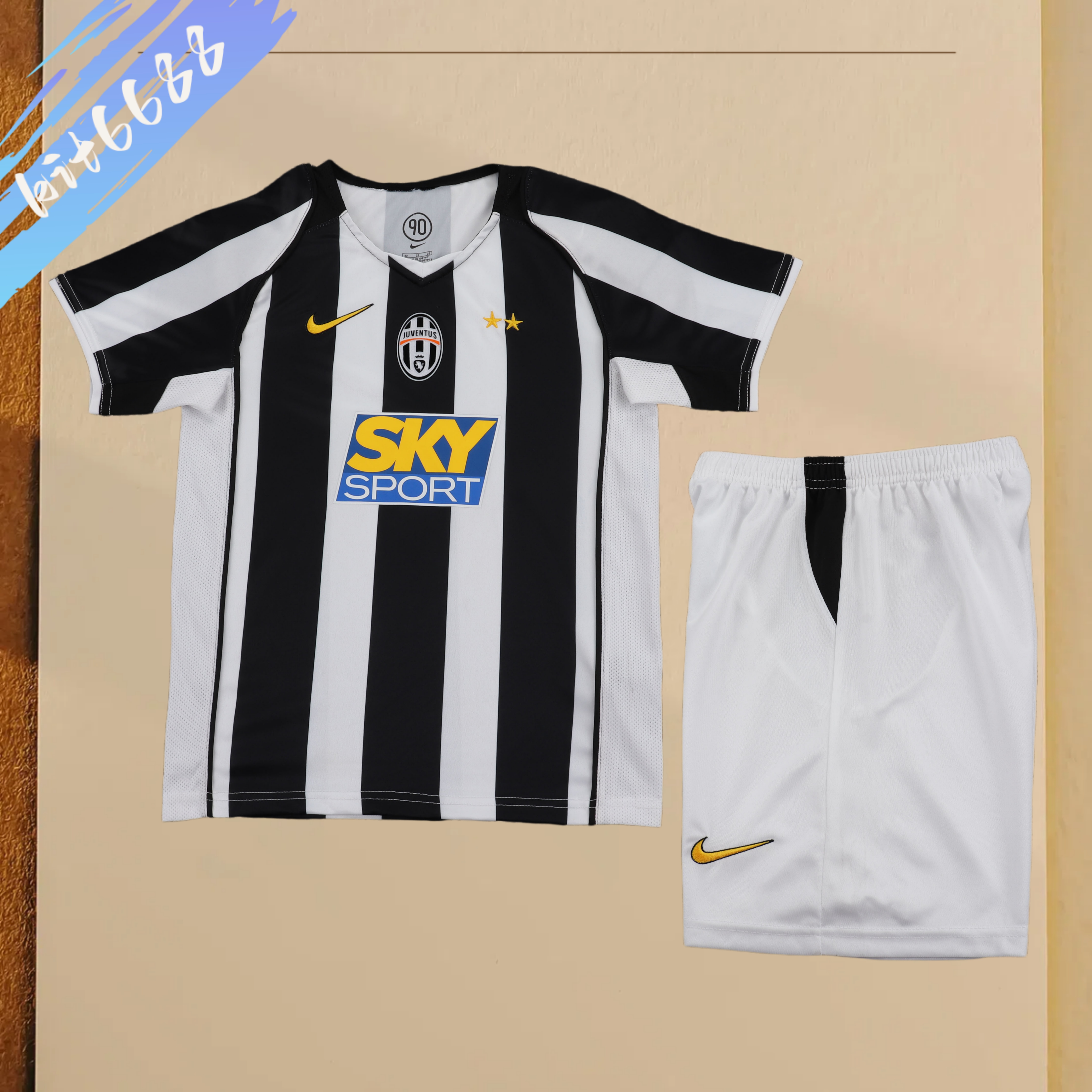 2004/2005 Juventus Third Away Retro Football Shirt Kids Kit
