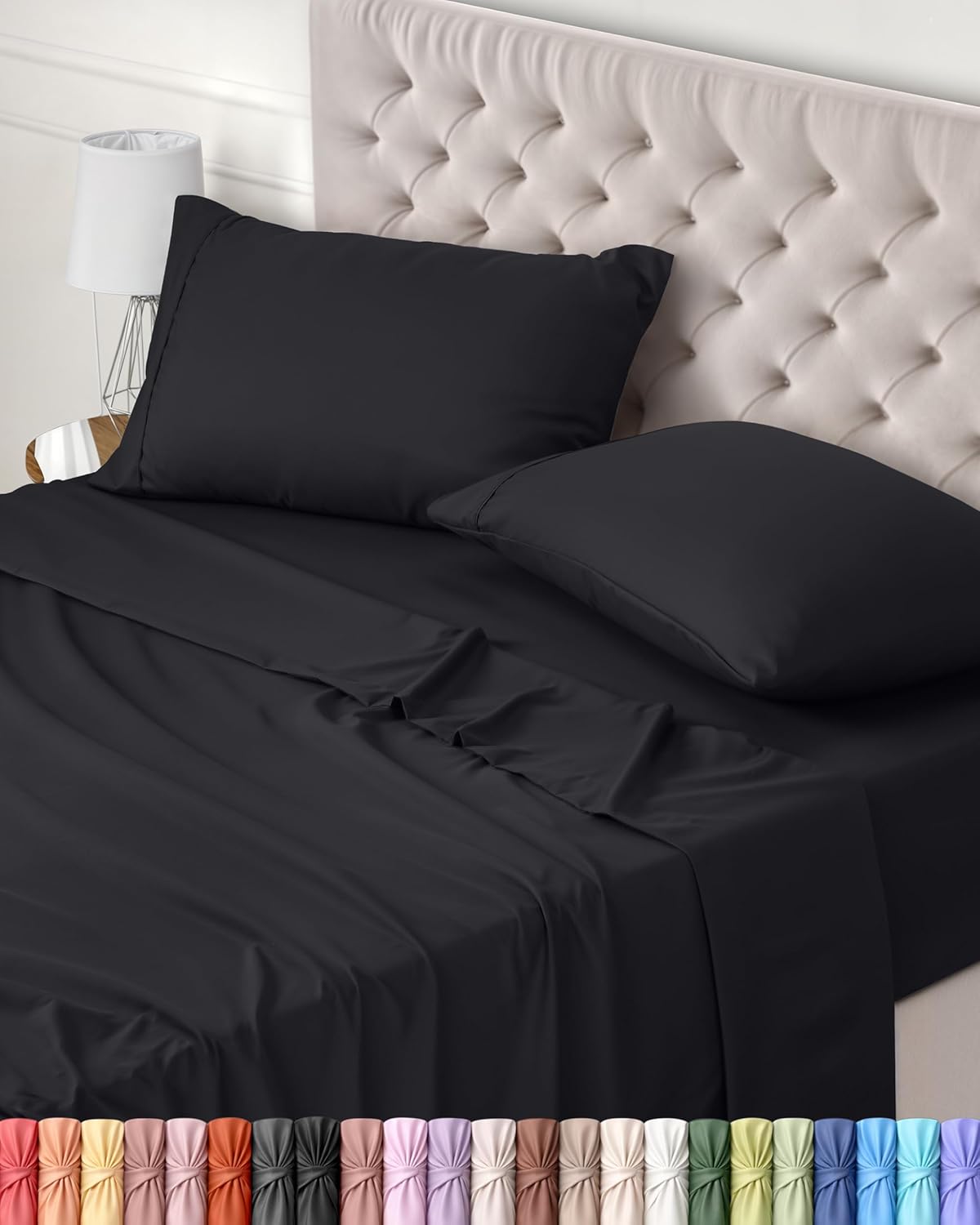 Utopia Bedding Juego de Sabanas 4 Piezas 150x200 - Poliéster Microfibra Cepillada - Oeko-Tex Certificado - Sábana Bajera, Sábana Plana y 2 Fundas de Almohada 50x75 (Cama 150, Gris)