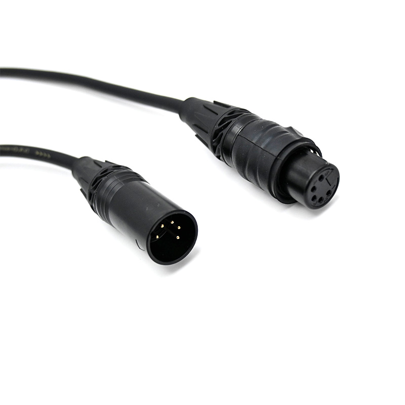 1m IP65 5 Pin DMX Lighting Control Cable 110 Ohm TR320-1-BLK