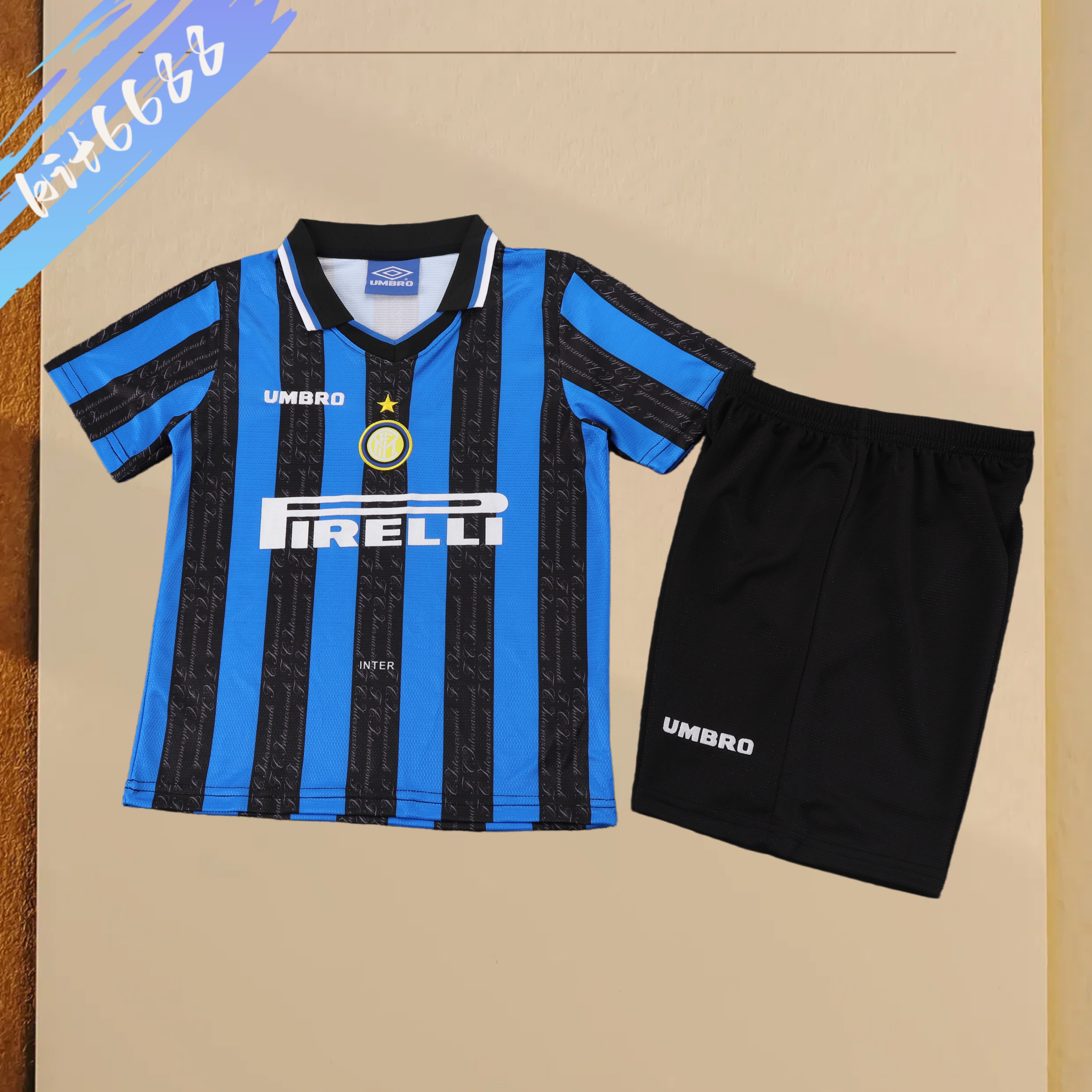 1997/1998 Inter Milan home Retro Football Shirt Kids Kit