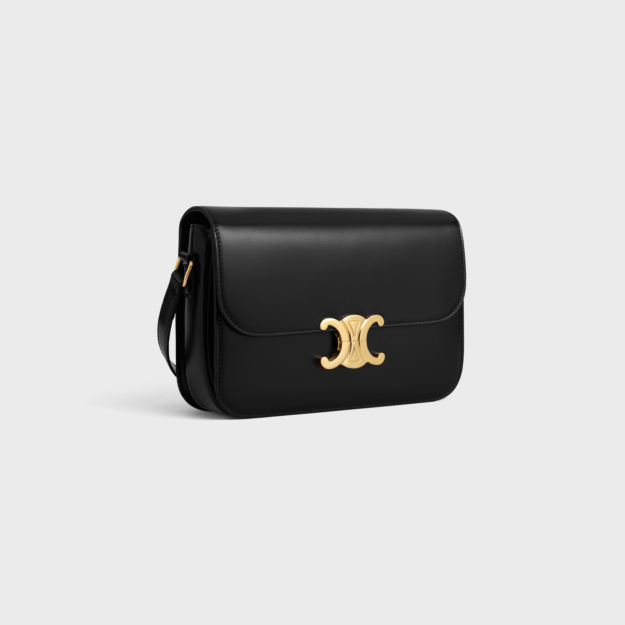 CLASSIQUE TRIOMPHE BAG IN shiny calfskin BLACK