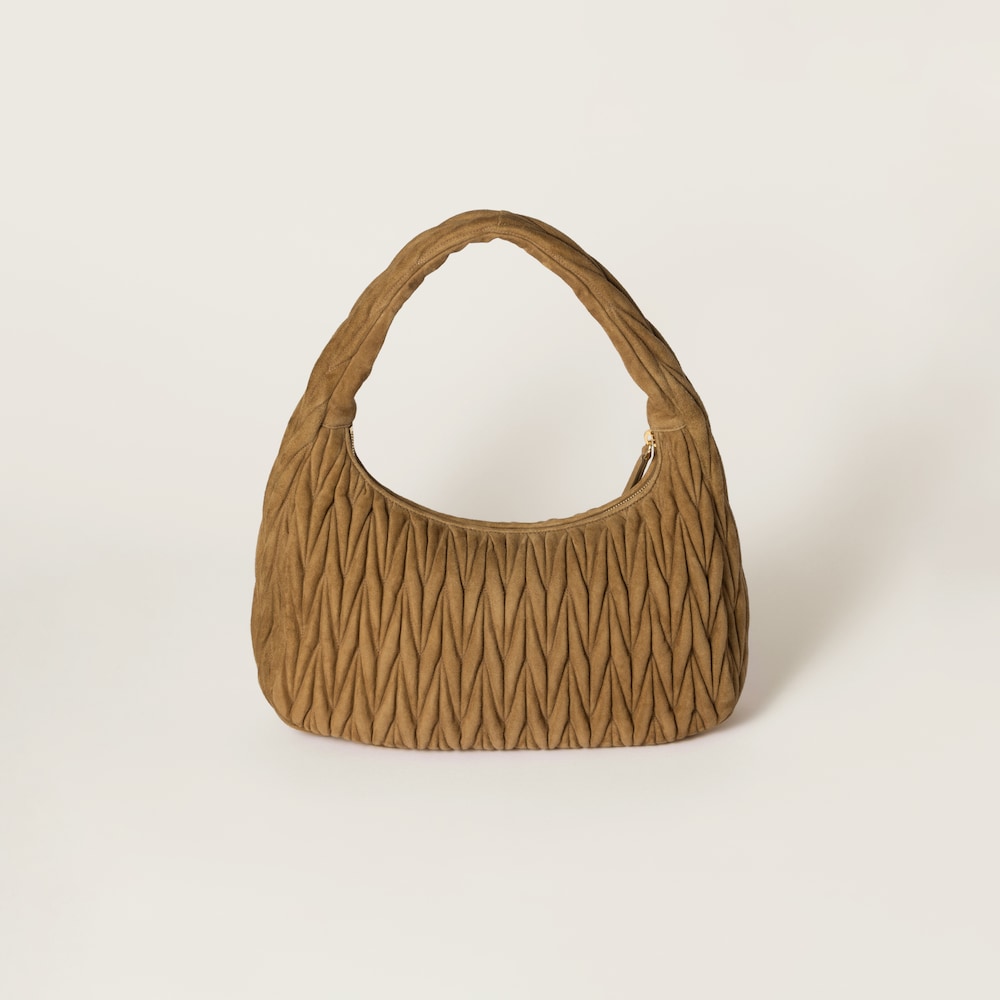Wander matelassé suede bag Olive Green