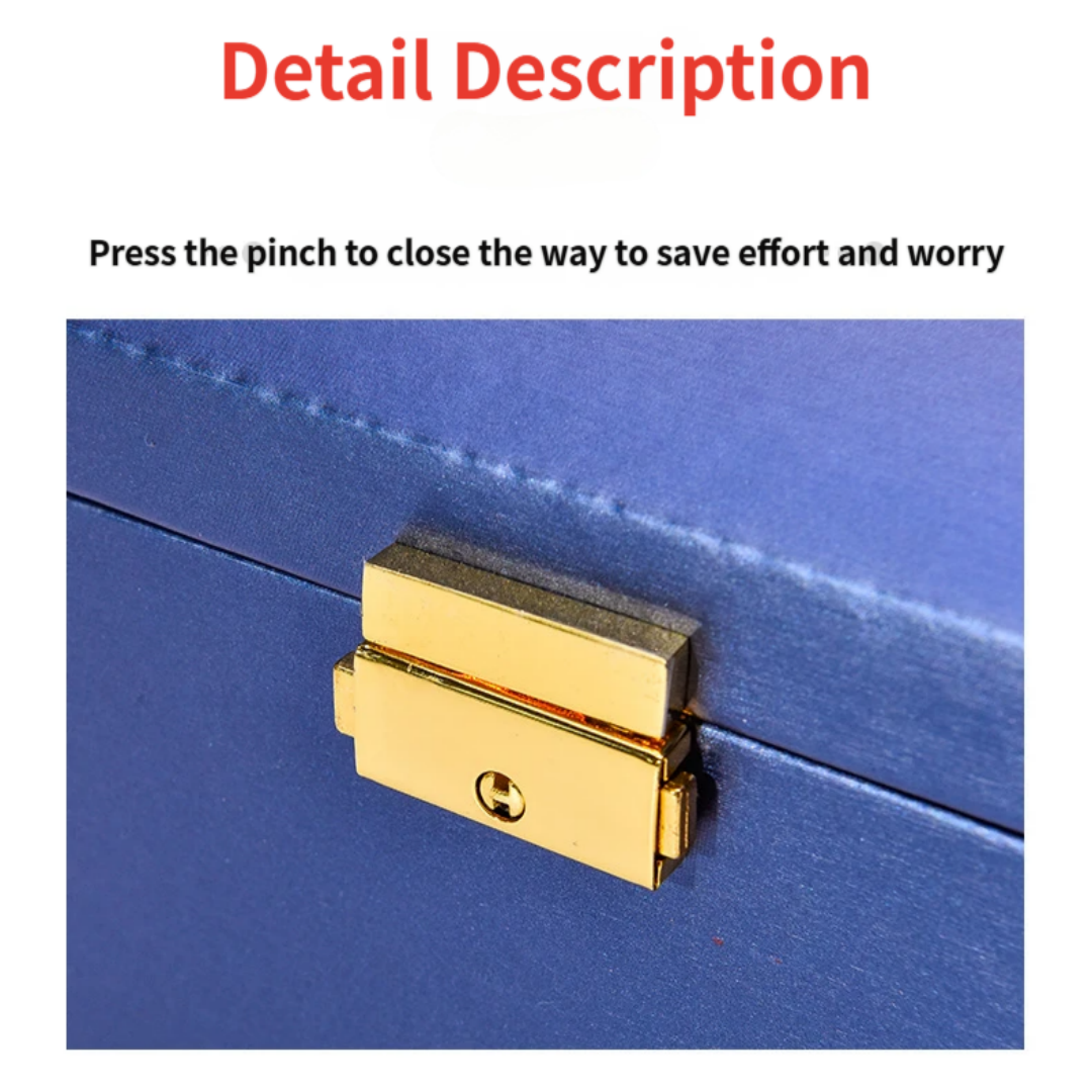 3 Layer Jewelry Box, Lockable Jewelry Holder Organizer with Jewelry Drawer, Large Jewelry Boxes & Organizer with Velvet Earring Storage, Unique Gifts for Women Mom custom logo