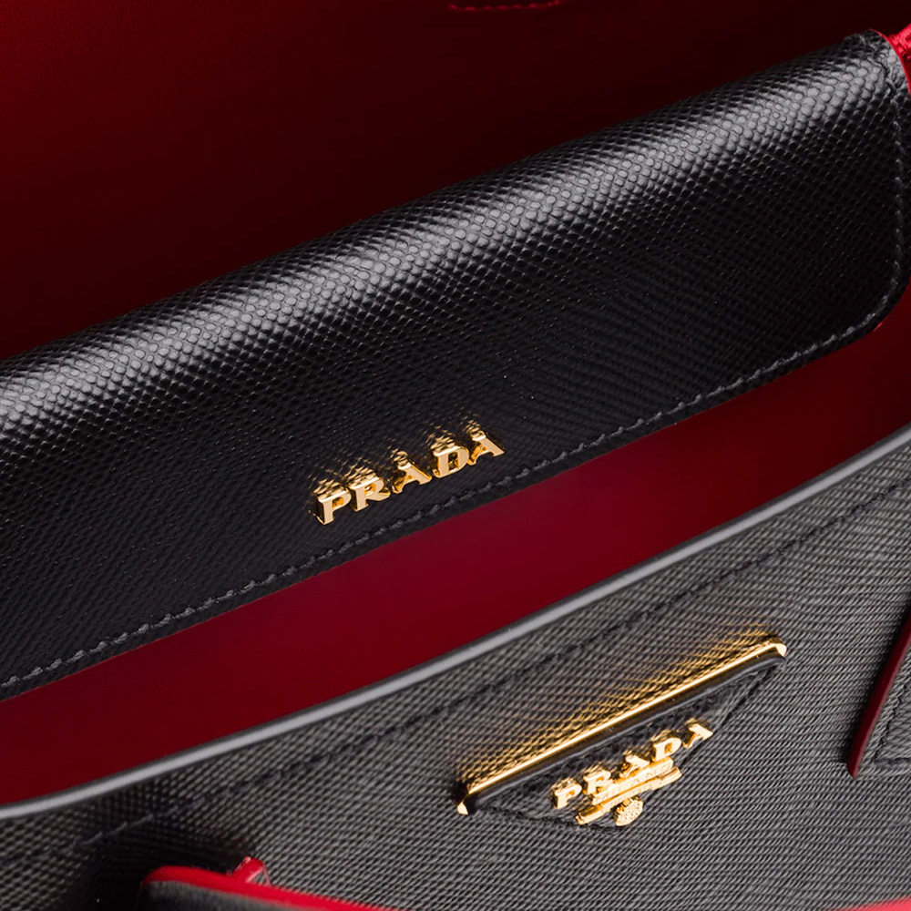 Small Saffiano Leather Double Bag