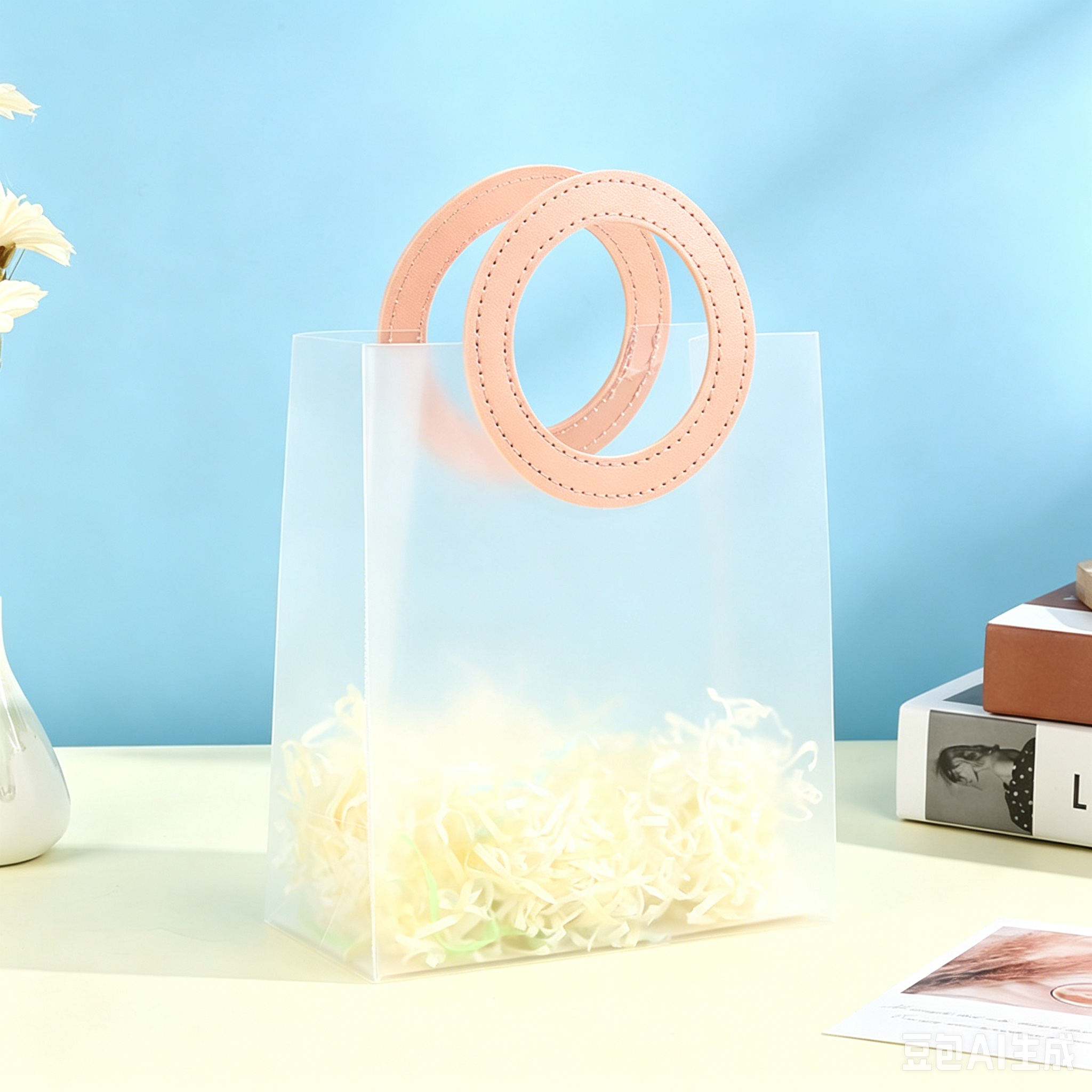 PP Frosted Transparent Handheld Gift Bag, Plastic Festival Souvenir Bag, Wedding Candy & Flower Tote Bag, Custom Logo Packaging Bag, In Stock Wholesale