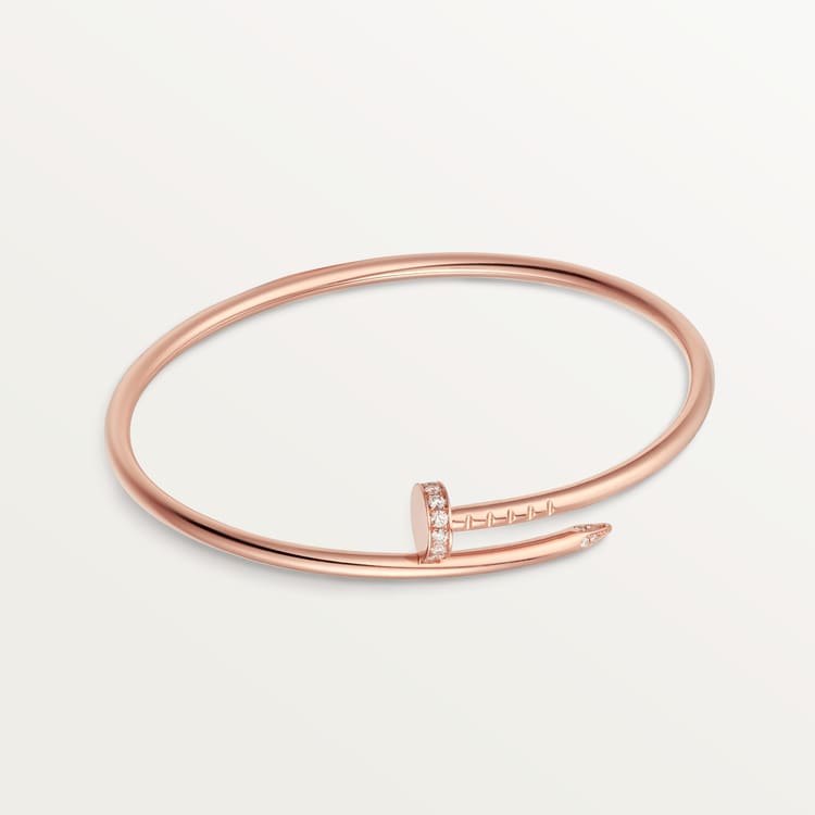 Juste un Clou bracelet, small model, diamonds Rose gold 2.5 mm