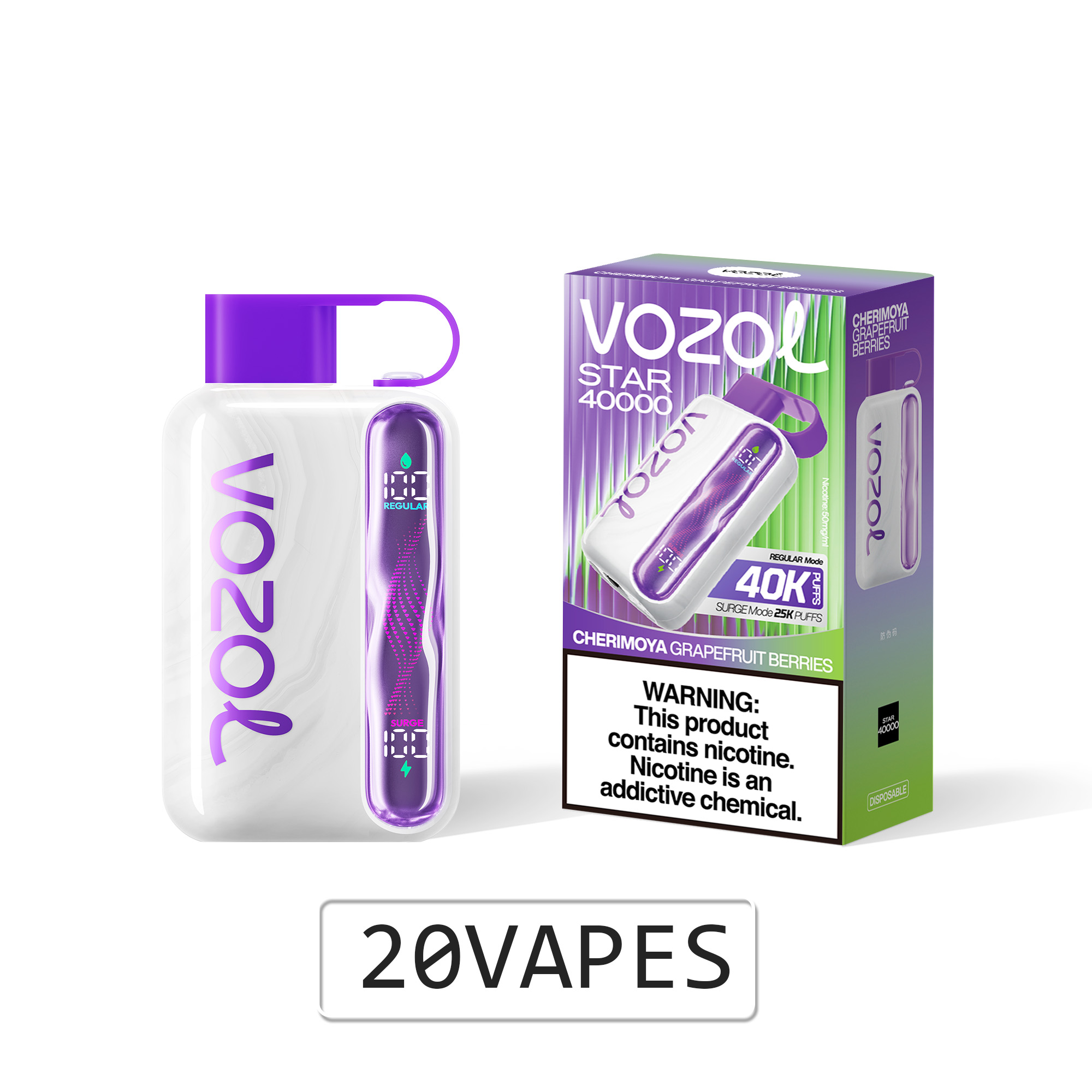 Vozol Star 40000 puffs disposable vape (10 vapes)