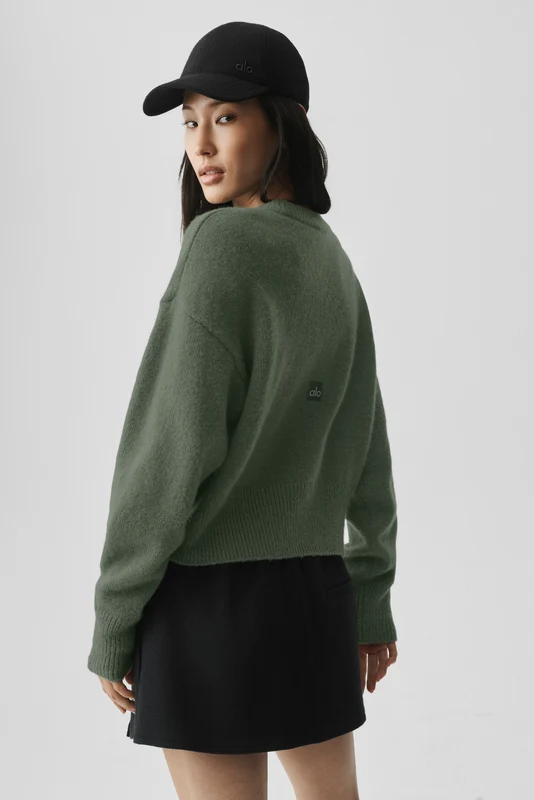 Wool Cashmere Cropped New Class Crewneck Sweater